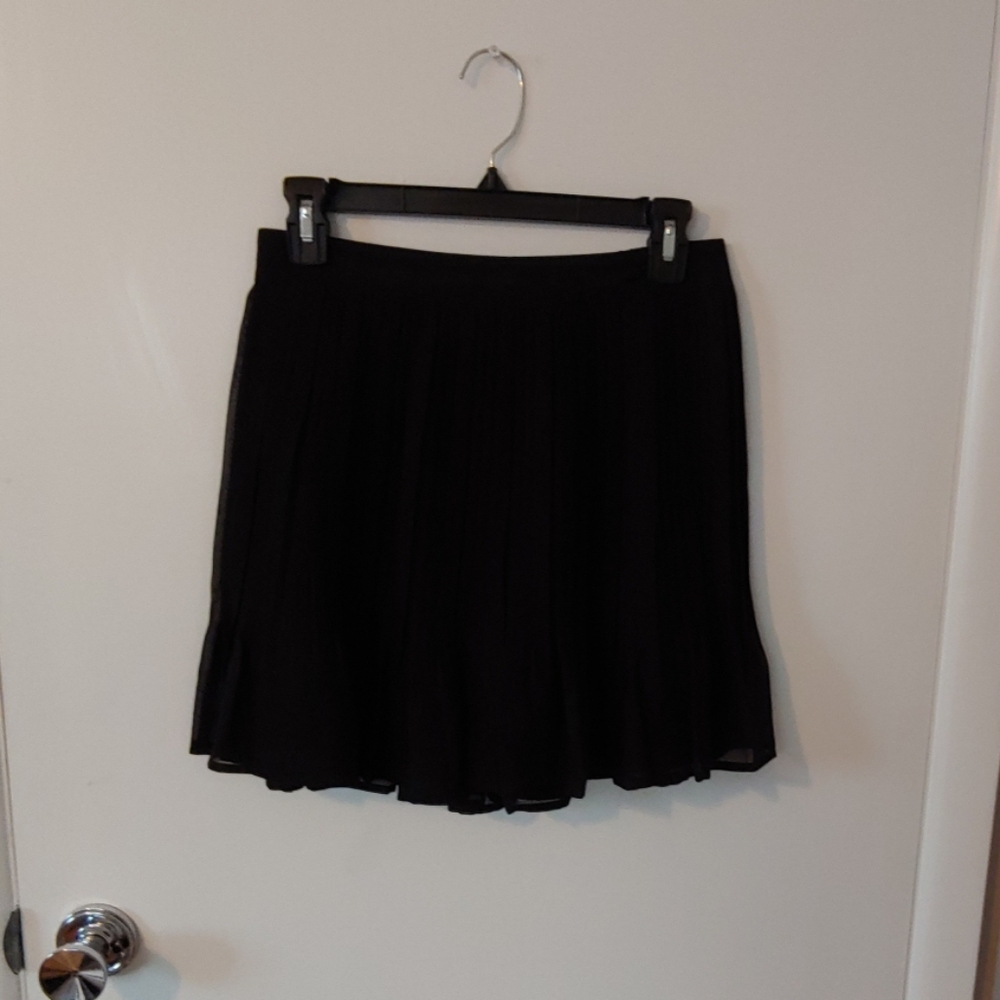 Black Pleated Mini Skirt